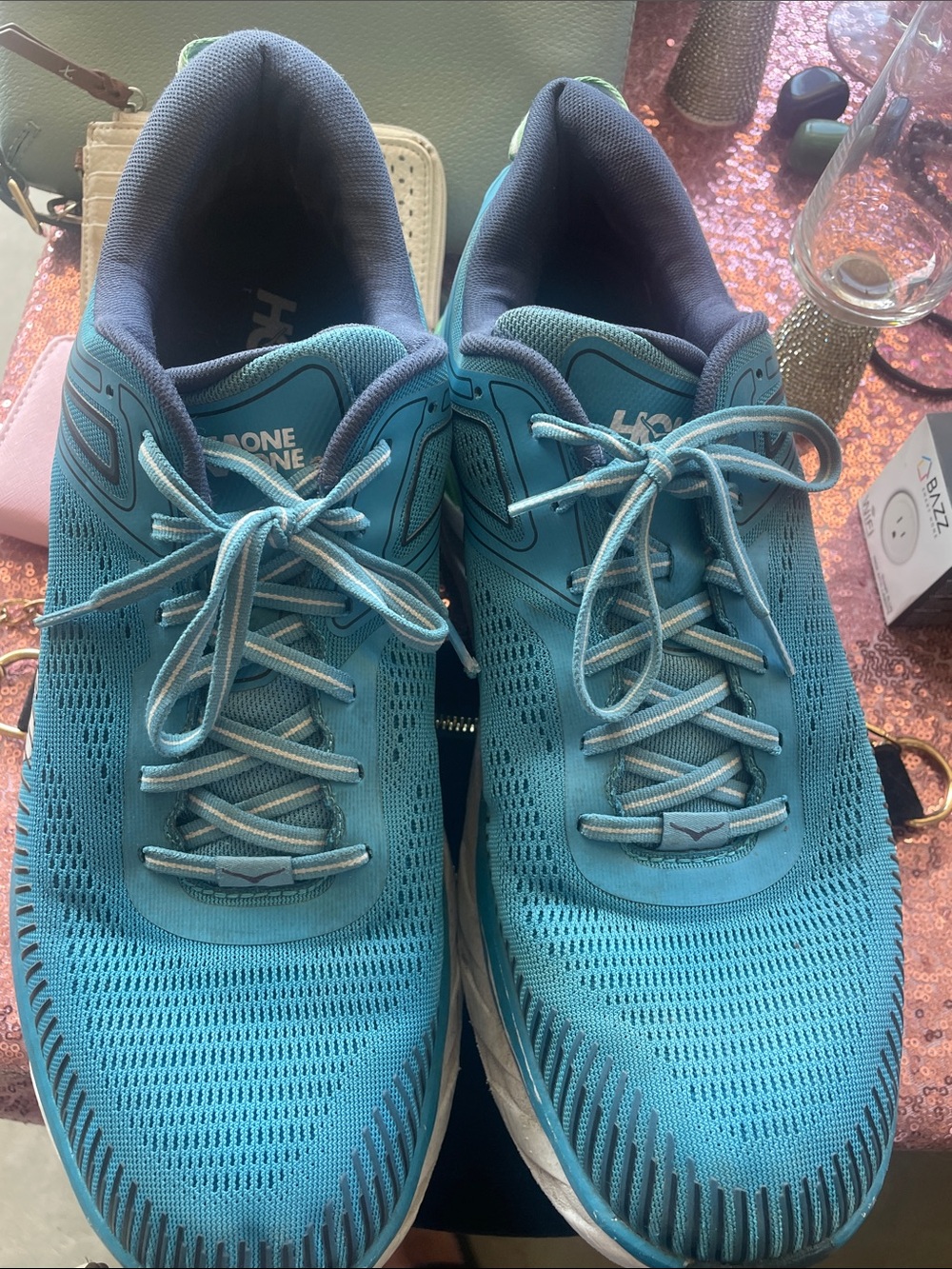 Hoka Teal Blue Running Sneakers